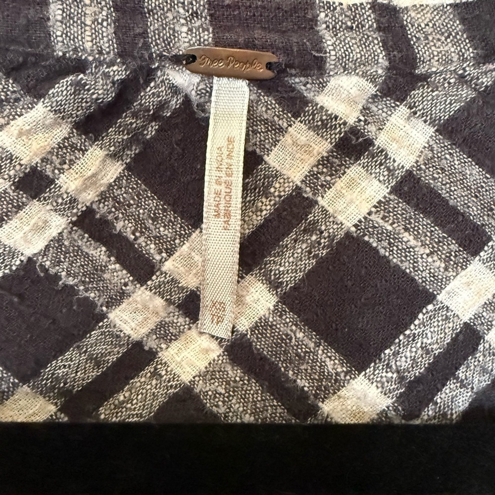 Free People Catch Up With Me Plaid Black Combo in Size XS - Picture 13 of 14